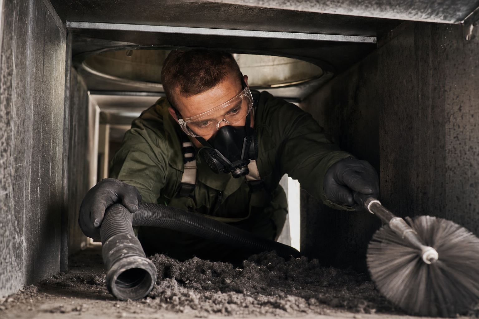 HVAC air duct cleaning after fire and water damage
